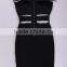 Summer Dress Wholesale 2015 New Fashion Women Black off Shoulder Cutout Elegant Luury Bodycon Sey Evening Party Bandage Dresses