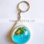 Round Shaped acrylic transparent keychain, Wholesale Plastic Penguin Inside