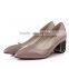 Brand new design square high heels shoes lady pointed toe dress shoes