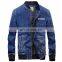 Wholesale Custom Brand High Quality 100% Cotton Spring and Autumn Jacket Denim Stand Collar Plus Size Plus Size Jacket for Men