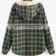 2021 Christmas Amazon Independent Station Autumn/Winter New Hooded Plus Fleece Thick Loose Shirt Plaid Large Size Jacket