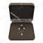 Wholesale Custom Logo Jewellery Packaging Ring Earring Necklace Gray Microfiber Jewelry Box