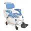 Hige-Quality Folding Aluminum Commode Chair Shower Wheelchair with 4-Inch Wheel for Disable Elder