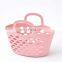 Pink bath basket Soft plastic wash storage Multi-Purpose Bath Basket with two handles