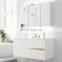 Morden Bathroom Vanities Cabinets Bathroom Sinks Cabinet Set With LED Mirror White Wood