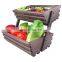Large Capacity Vegetable Storage Stand Wood Fruit Basket