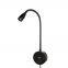 Meanyee Wall Reading Lamp Bedside Lights With USB Charging Port/Touch Dimmable Switch/Adjustable Arm/1 * 3W Led/Warm White 3000K/ Plug in Cord/Black Finished