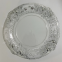 Clear Dinner Charger Plates With Silver Florentine Style Embossed Rim Round Decorative Serving Trays