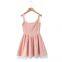 Purely sensual hot chick style wrap-around tie-belted strapless one-piece dress for women in spring and summer, with a spliced princess-style puffy short skirt.