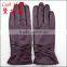 women cheap purple wholesale leather gloves with strap