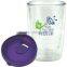 plastic double wall cup with straw and lid- 16OZ/21OZ