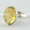 Natural Golden Citrine 925 Sterling Silver Ring, Silver Jewellery Wholesaler, Silver Jewellery India