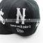 BSH033 New black 6 panels fashion baseball cap Fashion letter embroidered snapback sport hat