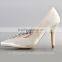2015 new design pearl rhinestones ladies high heel shoes weeding shoes