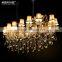 Crystal Chandelier Luxury with Fabric Lampshades, 18 Candle bulbs Cristal Chandelier MD32011