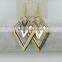 2015 Newest Design Gold Plated Metal Rhombus Long Fashion Earring