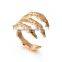 Statement Punk Claw Cuff Ring Gold Ring Designs For Men(RJEW-JL026-G)