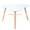 Flower shape coffee table in wood, modern coffee shop small table