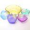 HOT!!! New design 5 pcs colored glass salad bowl set wholesale