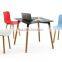 Cheap White Plastic and Wooden Dining Table for Restaurant