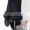 Cool Style Punk Soft Pushmere Like Cape With Black Raccoon Fur Hood Good Quality Fur Trim Square Cape Scarf