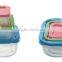 Customized Rectangle Rainbow lid Plastic Food Storage Containers set