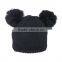 China supplier funny monkey pattern winter hats with 2 ball kid plush hat