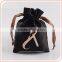 cusotm flet black draw string jewelry pouches