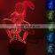 3D Optical Night Lamp Spider man 7 RGB Light Colors 10 LEDs AA Battery or DC 5V