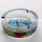 round shape glass ashtray with decal for wholesale