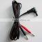 Hot selling 2 in 1 banana jacket TENS EMS replacement unit lead wire (Red+black color)