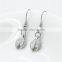 2015 top selling stainless steel earring with Zircon silver surgical earring
