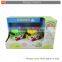 Cartoon design friction power mini metal alloy bus toy for kids