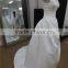 new arrival embroider see-through neck sleeveless satin wedding dress