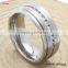 Wholesale CZ Jewelry 8mm Step Edge Titanium Ring With Blue CZ Inlaid