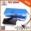 Big Power Cylindrical 26650 Cells 72V 20Ah Li Ion Battery 72V 20Ah Lithium Ion Battery Pack with 84V 2A Charger