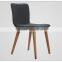 black fabric wooden dining chairs