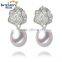 Wedding girl with pearl earring 9mm drop freshwater 925 silver real pearl earrings
