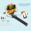 Wired monopod selfie stick headphone cable control With Mirror for Samsung iPhone