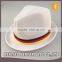 Cheap Short Brim Colorful Ribbon Sun Felt Fedora Hat Summer Beach Sun Straw Hat