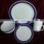 Blue Rim China Dinner Set Ceramic Dinner Set Porcelain Table Set