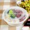 Disposable round plastic take away food container with lid