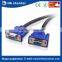 High quality adapter 15 Pin 1 vga male to 2 vga female vga monitor Y splitter cable for computer pc laptop