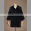 Soft simple elegant dark blue turkey fur coat