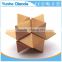 Factory customize wooden Luban IQ test 3D puzzle with football shape