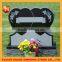 black book shape marble headstone with flower pot