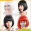 Ladies Straight Flat Bang Short Bob Hair Wig for Halloween Christmas Party Cosplay