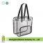 Clear Oversized Tote PVC Vinyl Plastic Large Shopper Shoulder Bag Transparent with front clear zipper pocket