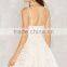 Ladies Fashion Halter White Color Lace Short Umbrella Dresses