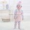 European Style Baby Girls Knitted Stripped Hats Pink , Girls Hats With Ties